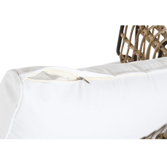 Brown Rattan Exotic Garden Furniture Set, White Cushions