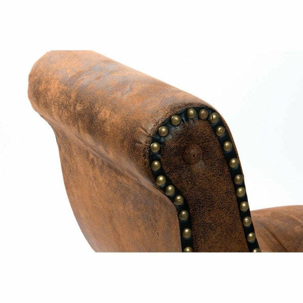 Brown Chesterfield Design Bench Distressed Finish Home Decor