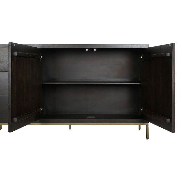 Modern Sideboard Wood and Metal Black and Gold Home Decor