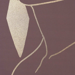 Cadre Mural Silhouette de Femme Dorée sur Fond Mauve Home Decor