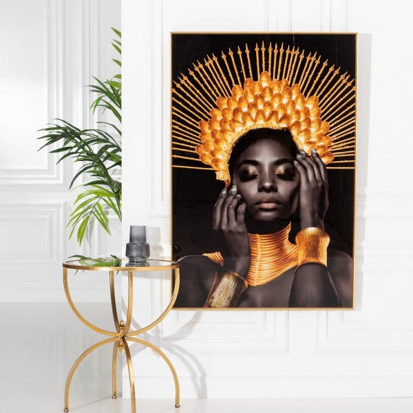Cadre Design Femme Africaine Noir et Doré 