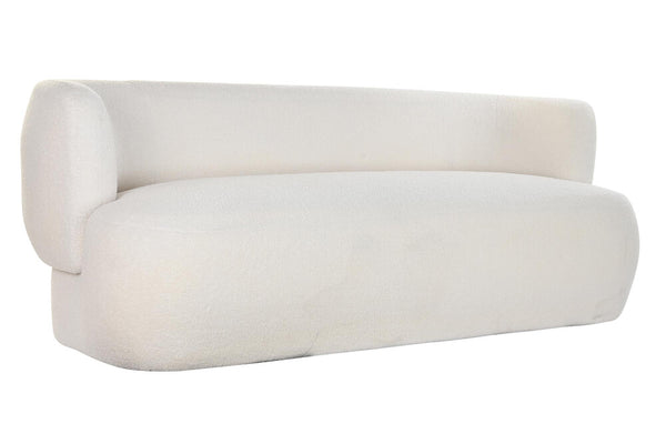 Grand canapé design haute couture tissu blanc bouclé Huddle - 9142