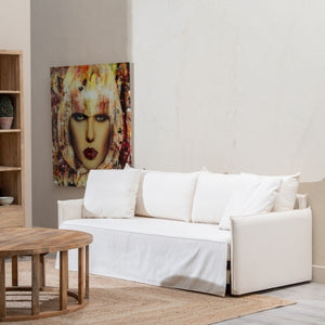 Canapé Convertible Design Traditionnel Home Decor Tissu Beige avec une Décoration classique