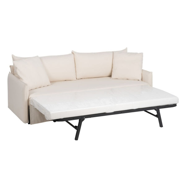 Traditional Convertible Sofa in Beige Fabric