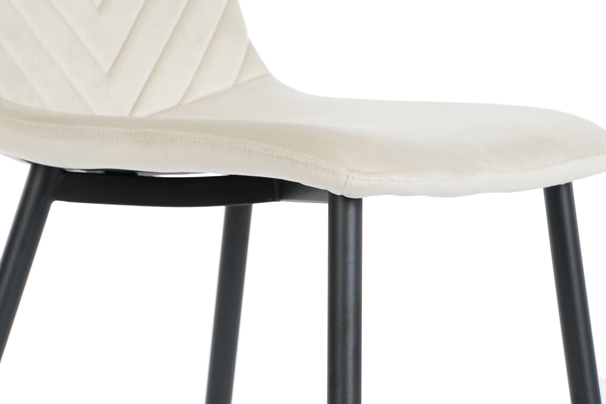 Chaise Design Moderne en Tissu Beige et Métal Noir Home Decor