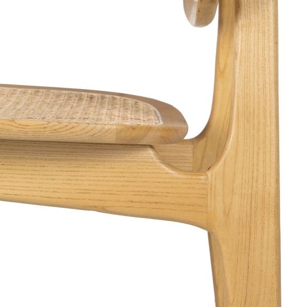 Silla de diseño japonés "Takuchi" en madera natural y ratán Decoración para el hogar