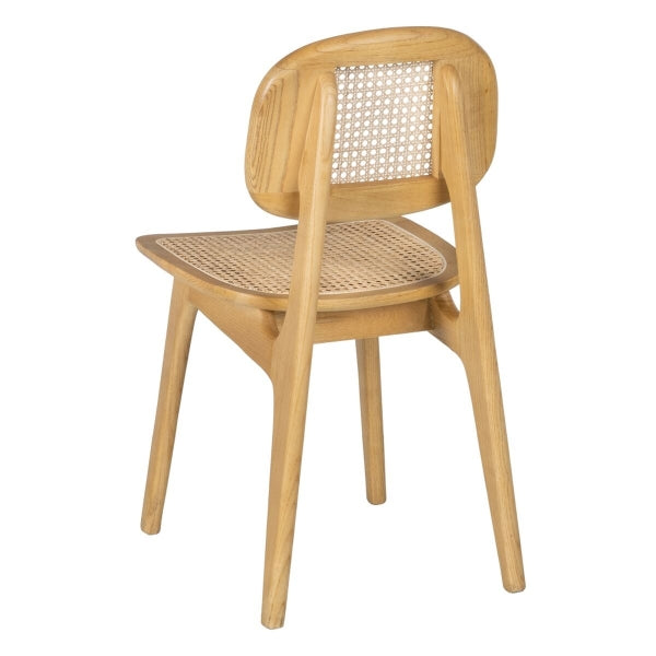Japanese Design "Takuchi" Chair in Natural Wood and Rattan Home Decor