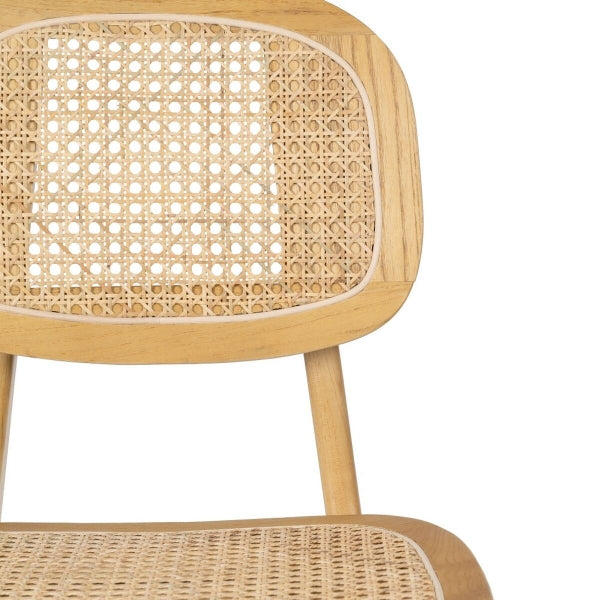 Japanese Design "Takuchi" Chair in Natural Wood and Rattan Home Decor