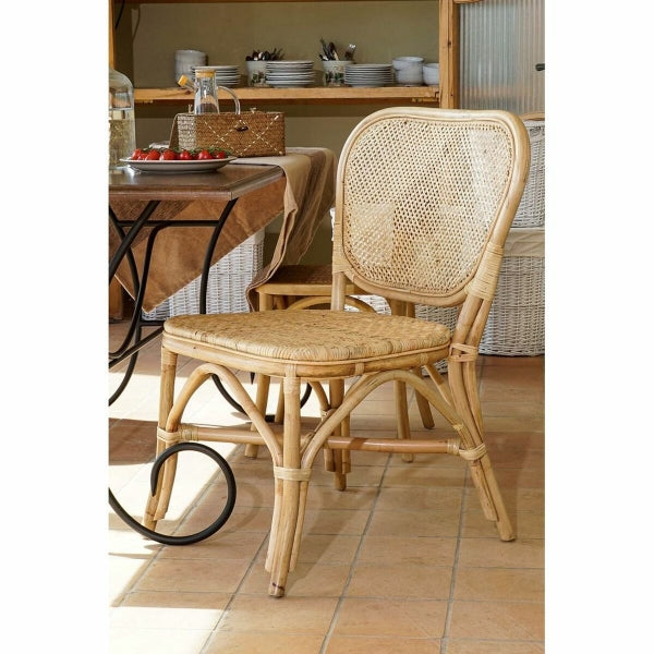 Chaise en Bambou et Cannage de Rotin Finition Naturelle