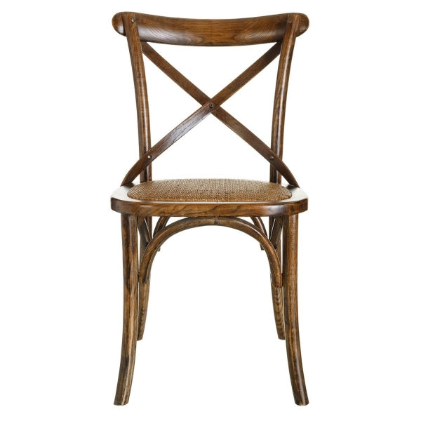 Vintage Design Bistrot Chair Wood and Rattan (46 x 42 x 87 cm)