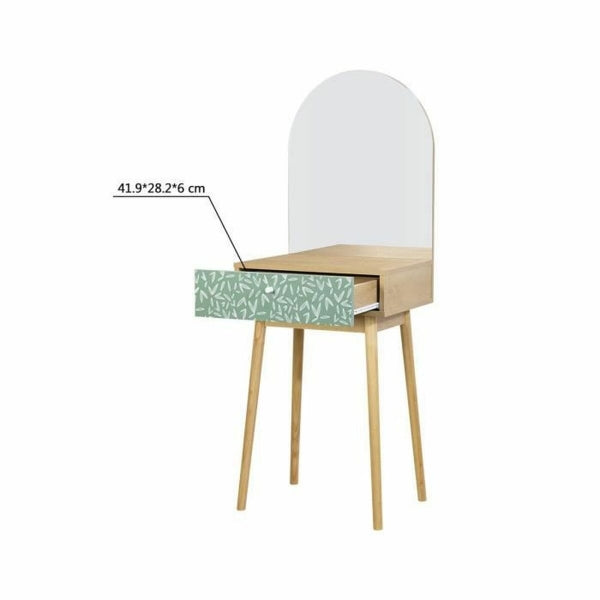 Scandinavian Side Dressing Table Wood and Green Home Decor