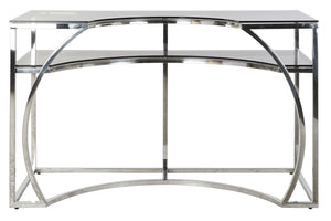 Console Design Home Decor Argent Verre Acier (120 x 50 x 75 cm)