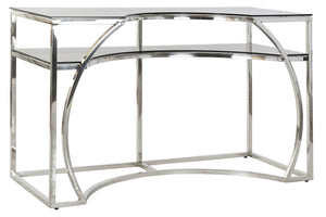 Console Design Home Decor Argent Verre Acier (120 x 50 x 75 cm)