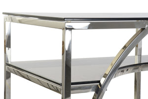 Console Design Home Decor Argent Verre Acier (120 x 50 x 75 cm)