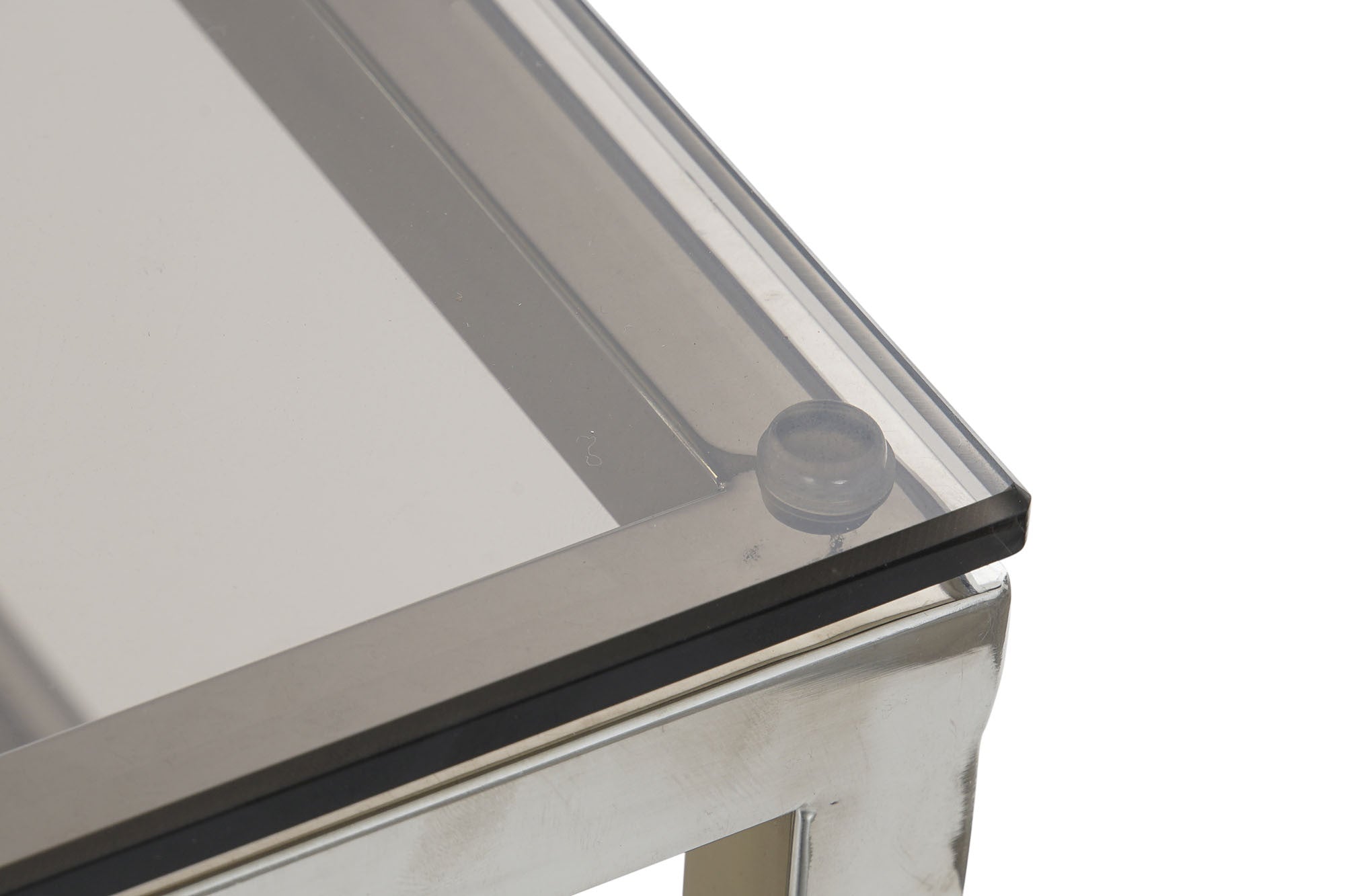 Console Design Home Decor Argent Verre Acier (120 x 50 x 75 cm)