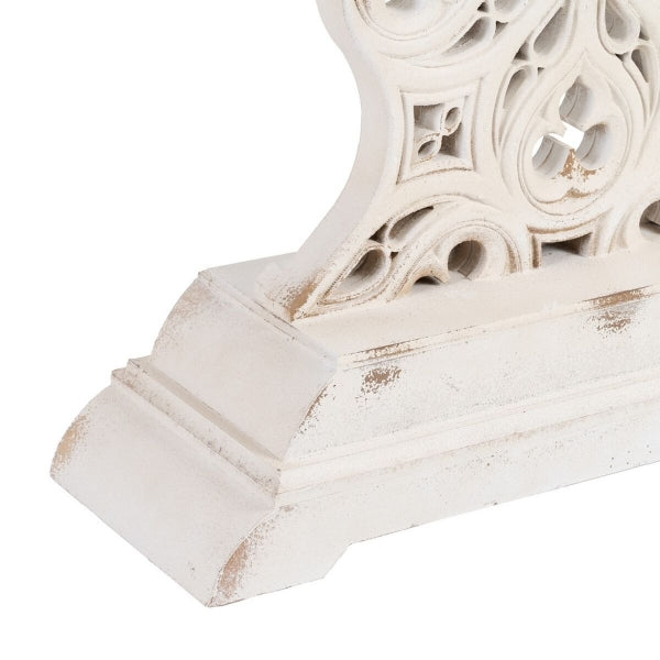 Shabby Chic Console Table in White Carved Wood Home Decor