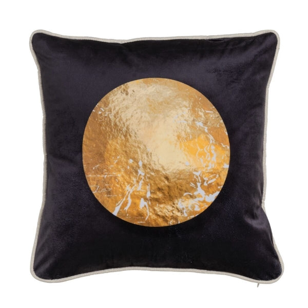 Coussin Noir et Lune Dorée 