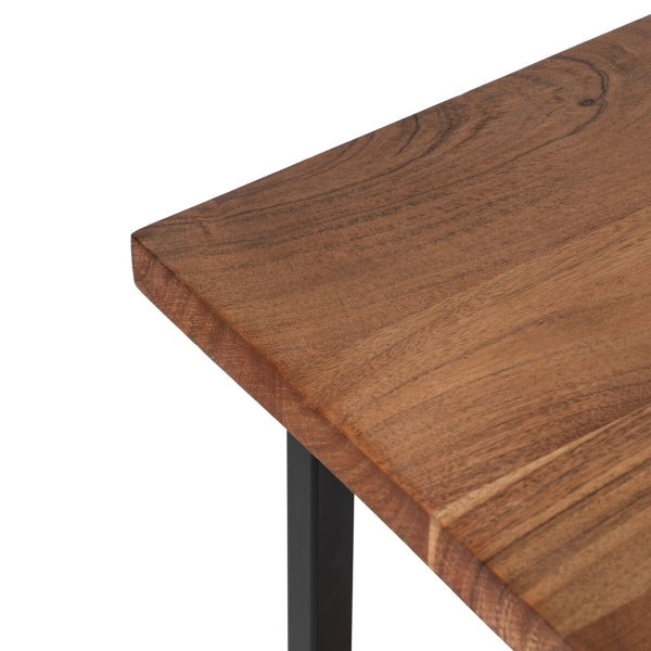 Juego de consola Loft Design y 2 mesas auxiliares en madera y metal negro Home Decor