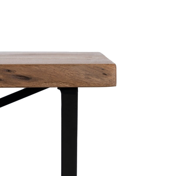 Juego de consola Loft Design y 2 mesas auxiliares en madera y metal negro Home Decor