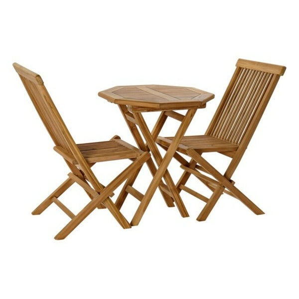 Table + 2 Chairs Set in Natural Teak Home Decor