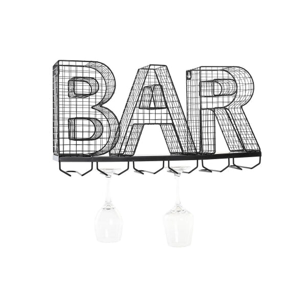 Etagère à Verres Suspendus Design Loft "BAR" en Métal Noir Home Decor