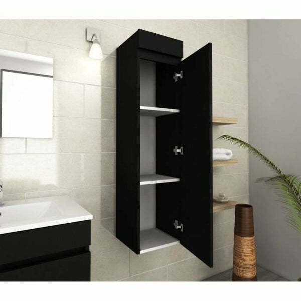 Wall-Mounted Bathroom Shelf Black, Matte Gray and White Home Decor