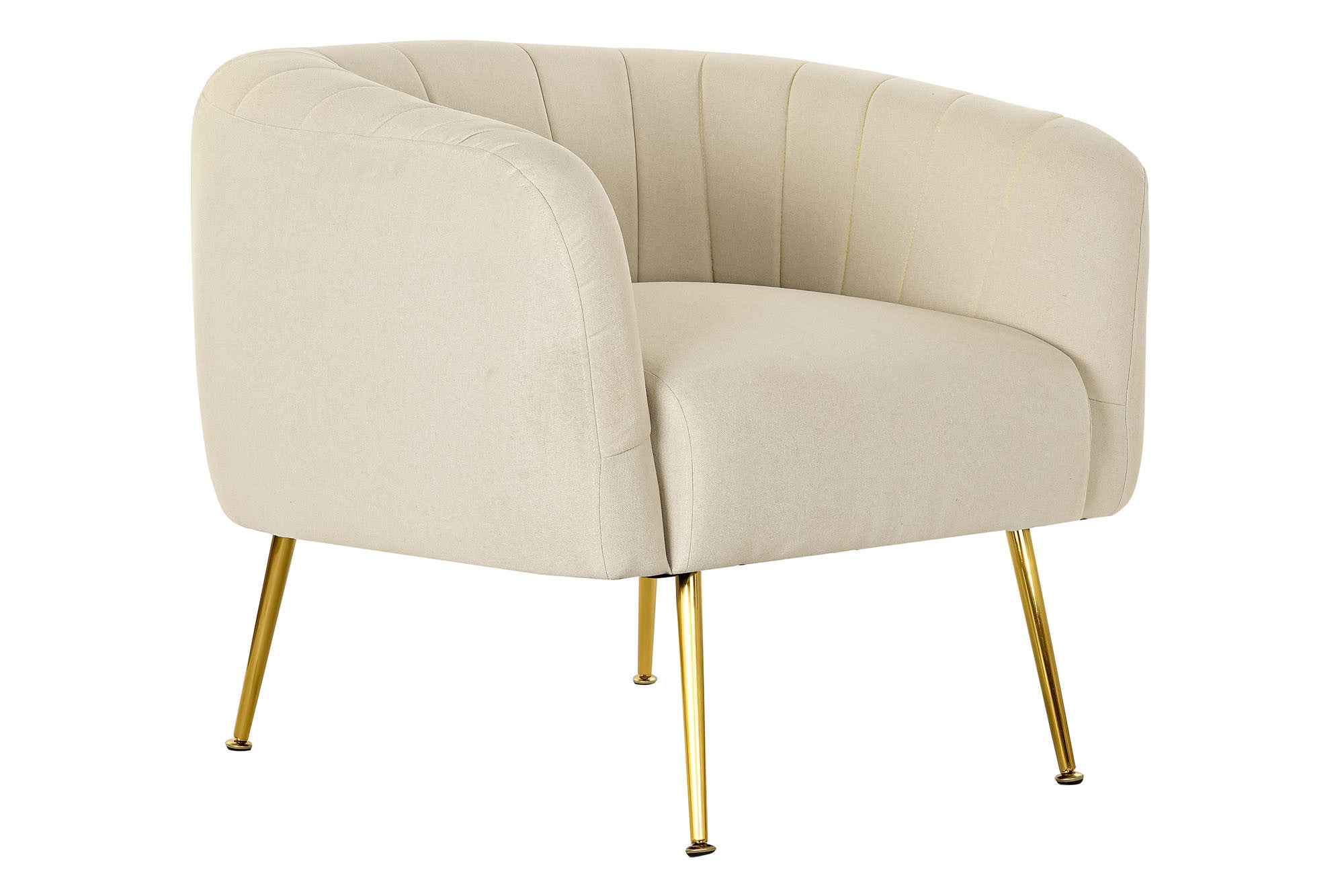 Contemporary Design Armchair Beige and Gold Metal Home Decor