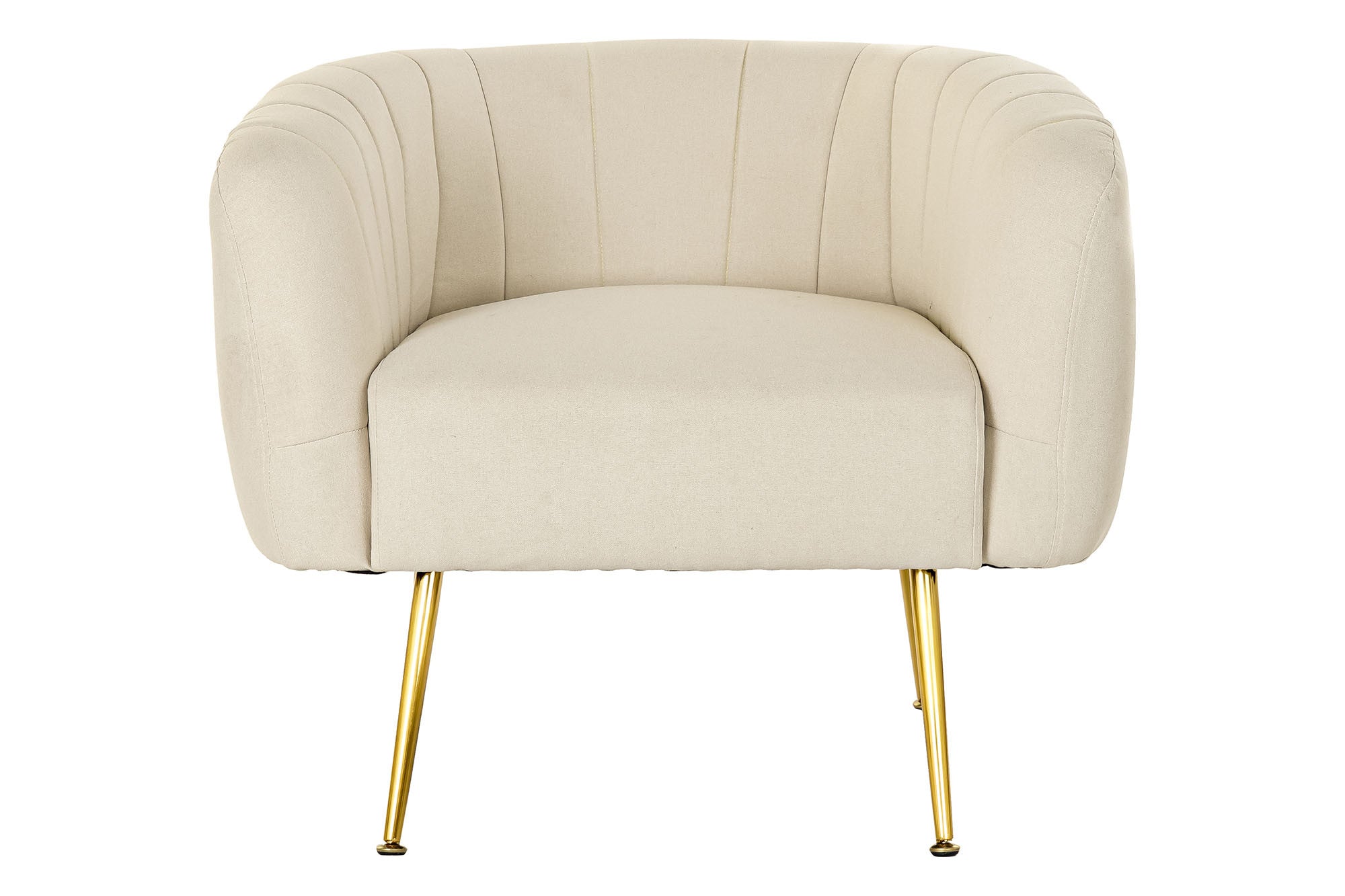Contemporary Design Armchair Beige and Gold Metal Home Decor