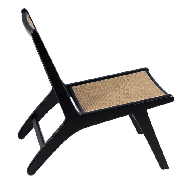 Bali Design "ZEN" Inclined Relax Armchair in Black Wood and Rattan 