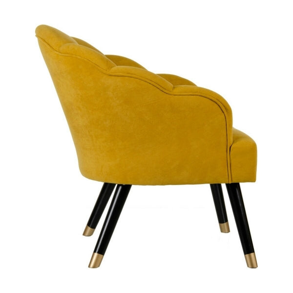 Seashell Design Armchair Home Decor Mustard Yellow