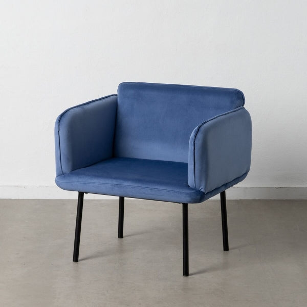 Cubic Design Armchair Home Decor Blue Metal
