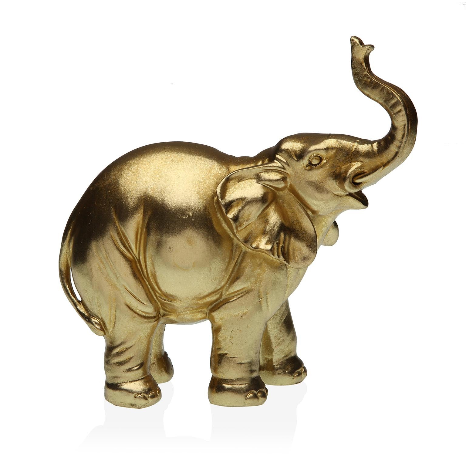 Decorative Golden Elephant Resin Figure Versa