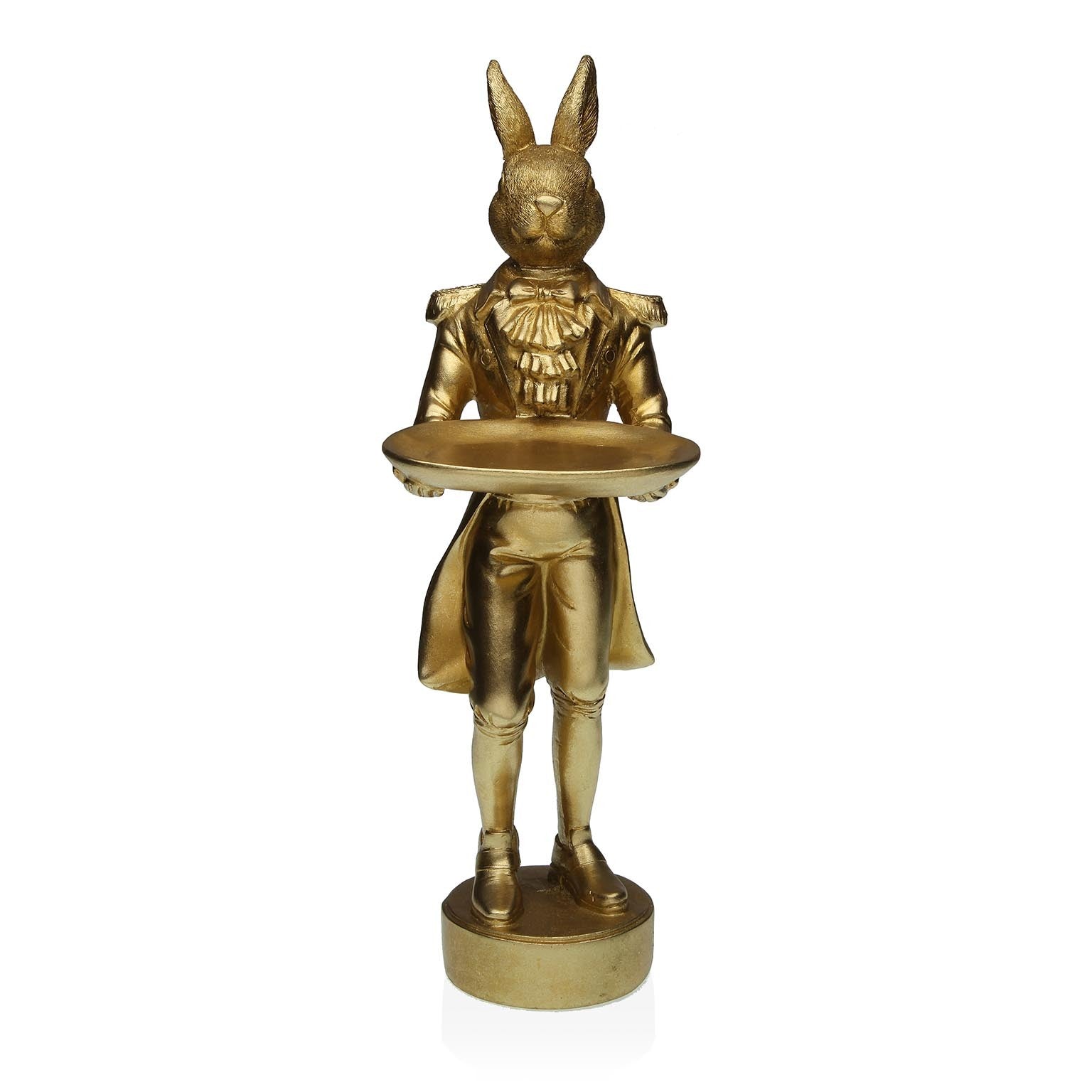 Figura decorativa de resina decorativa Gold Butler Rabbit Versa
