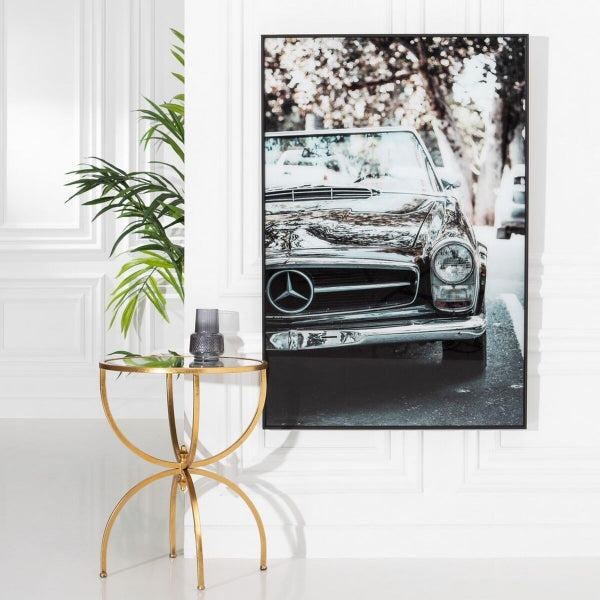 Large Vintage Mercedes Cabriolet Wall Frame in Black and White