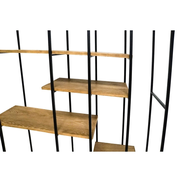 Large Loft Shelf in Black Metal and Natural Wood Home Decor - A Perfect Blend of Industrial Style and Functionality