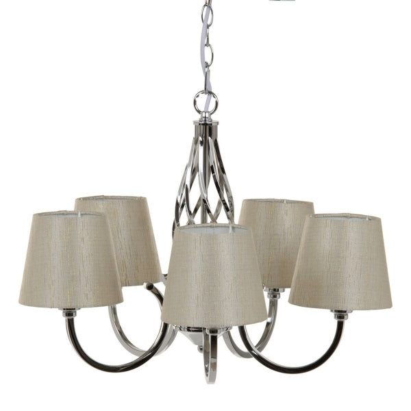Large Design Chandelier "Luxury" Shiny Silver Metal - Elegance and radiance to illuminate your interior