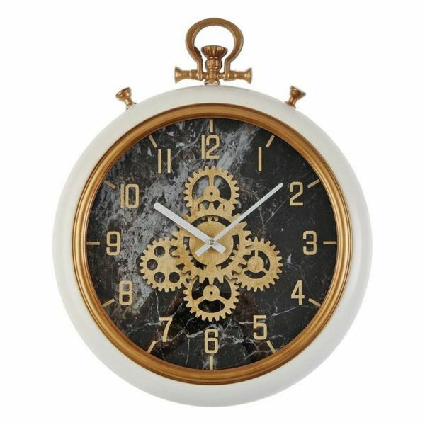 Versa White and Gold Vintage Pocket Design Wall Clock