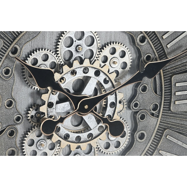 Home Esprit Reloj de pared con engranajes estilo industrial de hierro gris