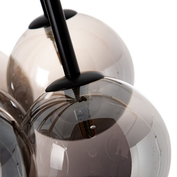 Suspended Luminaire Contemporary Design "Luxury" Black Bubbles 