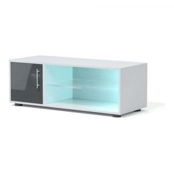 KARA HOME Mueble TV de Diseño Blanco y Gris con Luz LED Integrada 