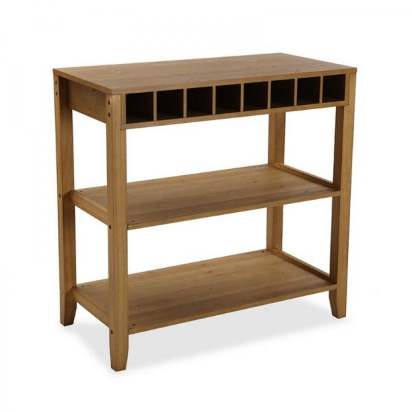 Side Unit with Bottle Rack in Natural Wood Versa