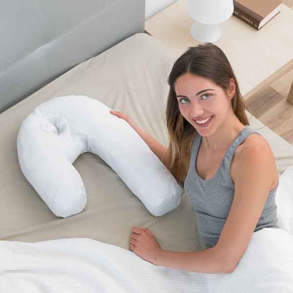 Ergonomic Side Pillow in U White ING