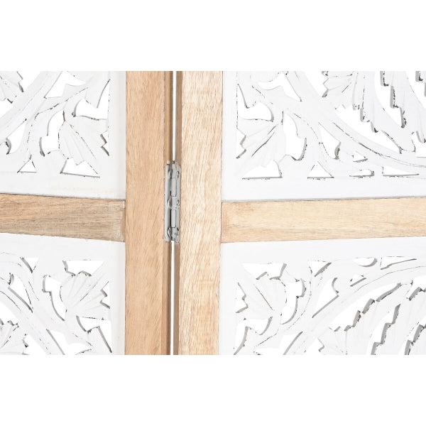 Separador de ambientes de madera tallada en blanco Decoración para el hogar