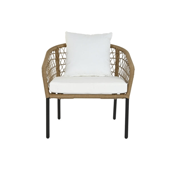 Balinese Garden Furniture in Natural Rattan and White Fabric Home Decor
