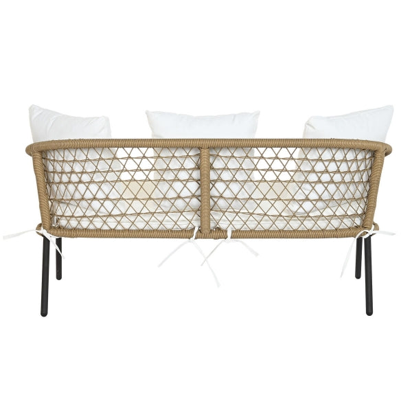 Balinese Garden Furniture in Natural Rattan and White Fabric Home Decor