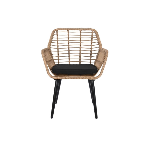 Modern Garden Set in Synthetic Rattan and Black Metal - Contemporary Elegance for Your Outdoors