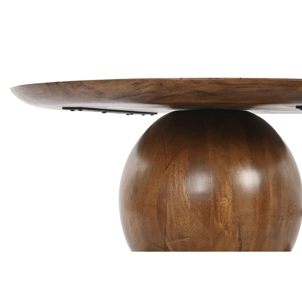 Mesa de centro de diseño redondo en madera de acacia marrón natural Decoración del hogar