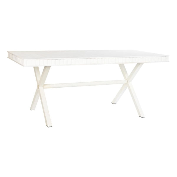 Cottage Design Dining Table in White Mango Wood Home Decor