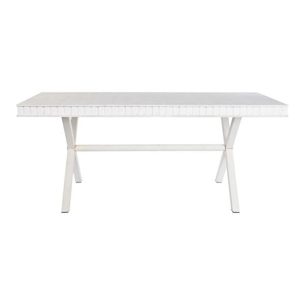 Cottage Design Dining Table in White Mango Wood Home Decor