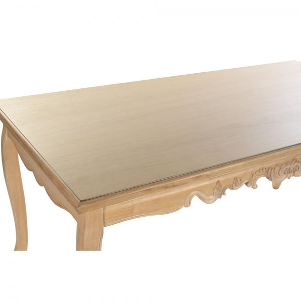 Mesa de comedor romántica de madera de abeto tallada